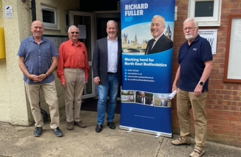 Richard at Wyboston Village hall drop-in surgery with parish councillors