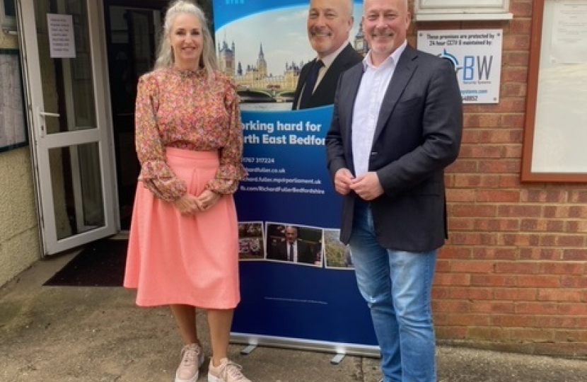 Richard at Wyboston Village hall drop-in surgery with Cllr Julie Cox