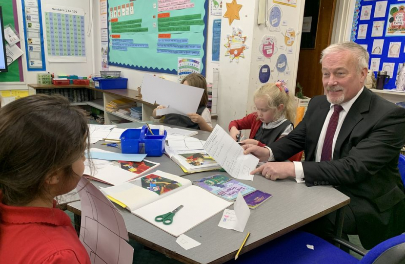 Richard speaking to pupils at Lawnside Academy in Biggleswade