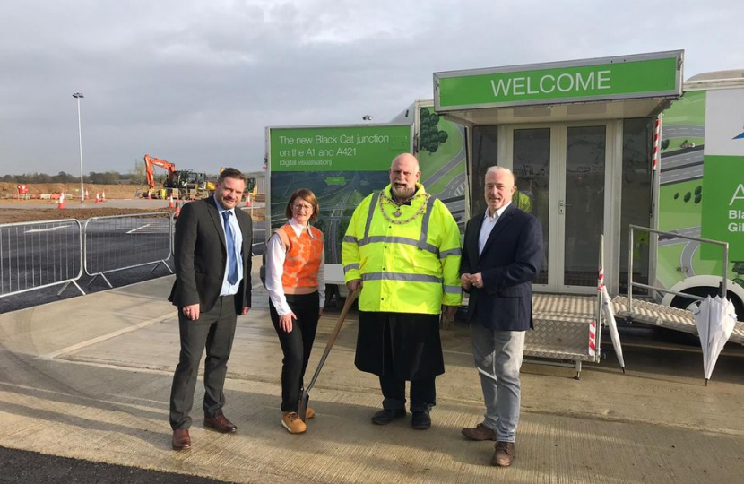 Richard at the formal start of works ceremony on the A428 Black Cat to Caxton Gibbet improvement scheme