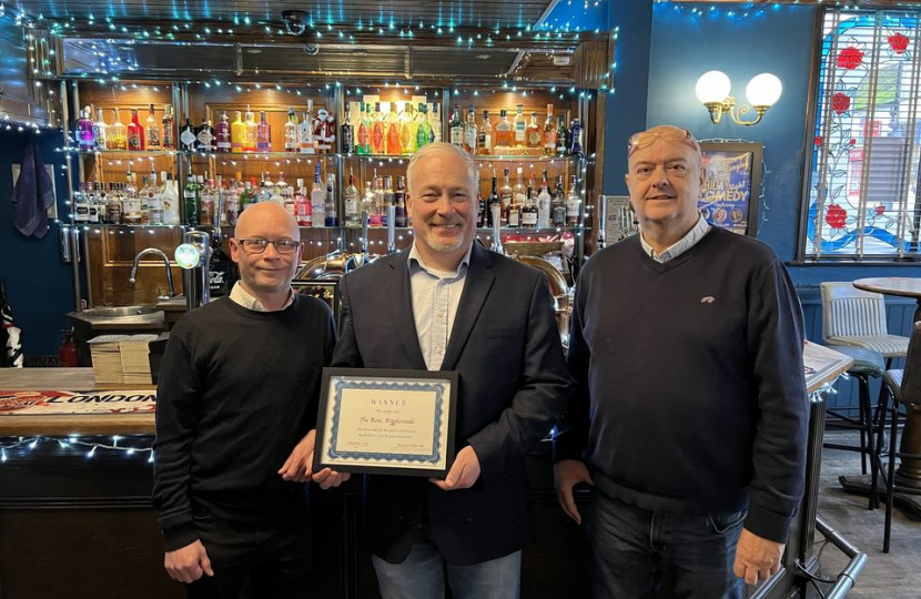 Richard with Eamonn and Shaun from The Rose in Biggleswade