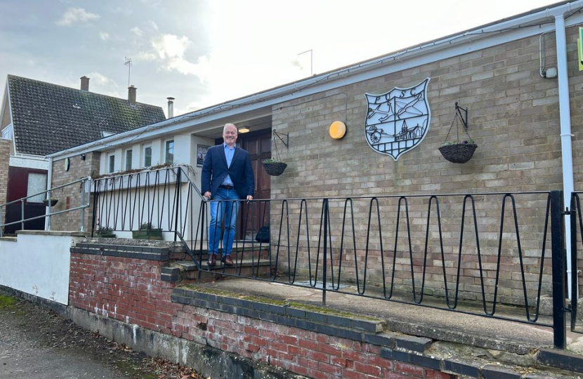 Richard standing outside Podington United Services Club