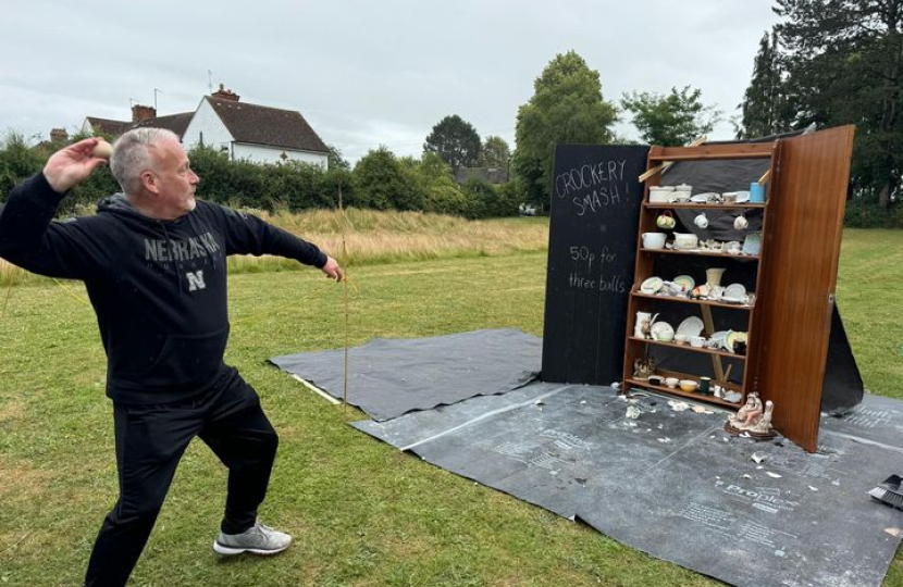 Richard enjoying the Carlton Fair Crockery Smash