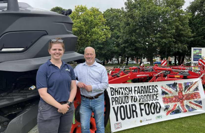 Richard with Emily Brown from National Farmers' Union at Bedford River Festival