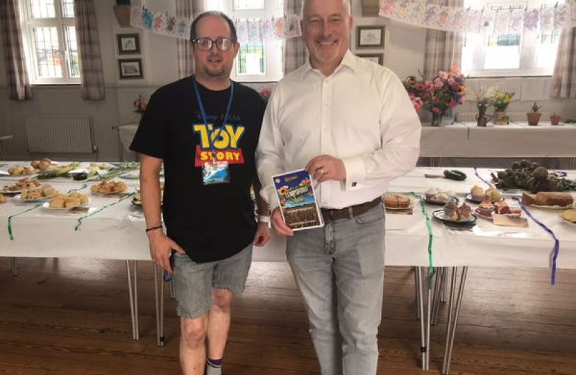 Richard with Tempsford Parish Council Chair, David Sutton, opening the Tempsford Village show 2024