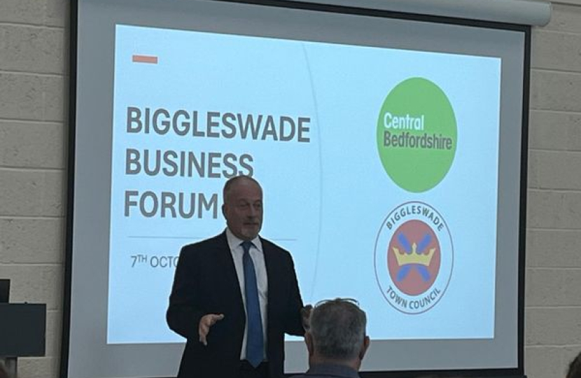 Richard speaking at Biggleswade Business Forum