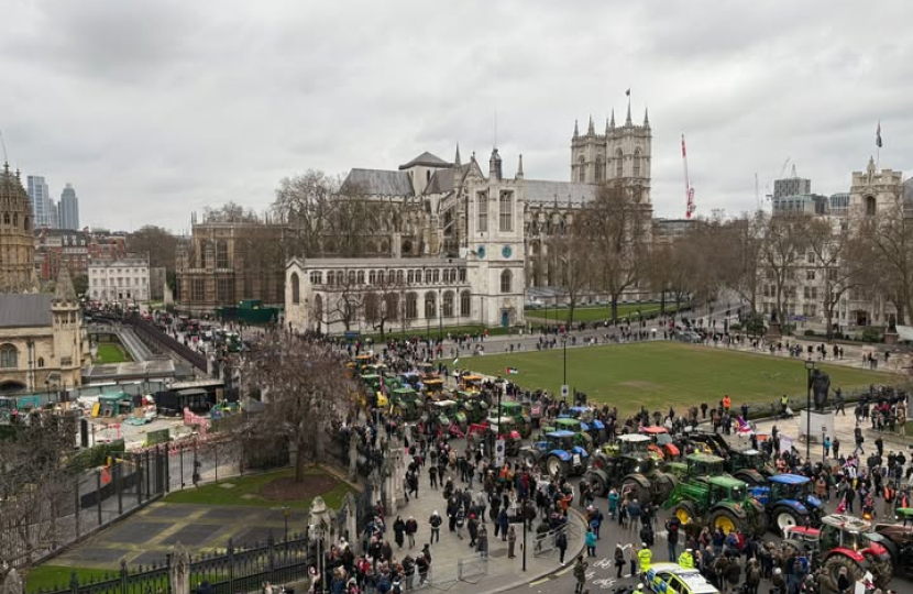 Image of tractor rally in Westminster on Wednesday 11 December