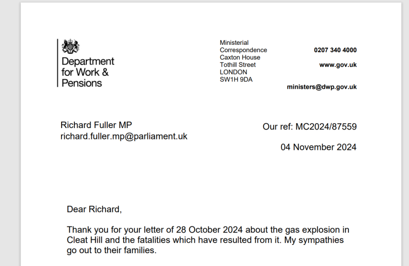 Image of DWP reply