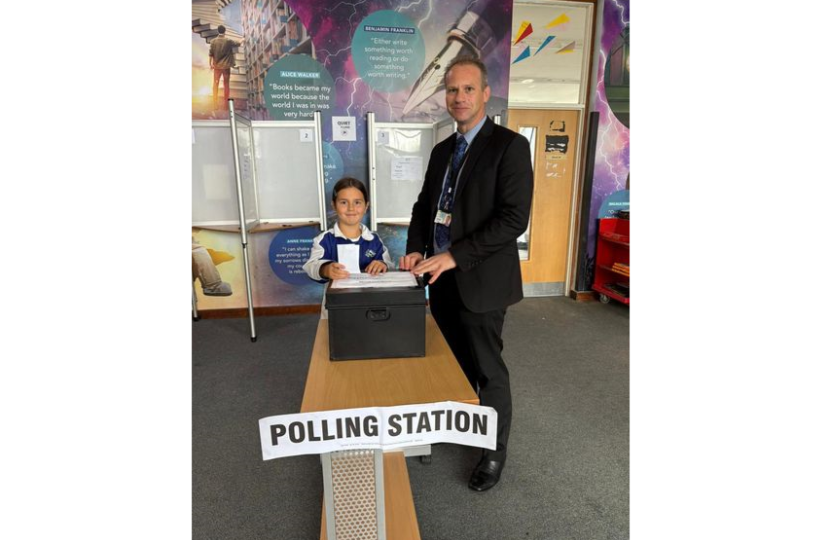 Emma Voting at Biggleswade Academy