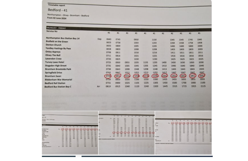 No 41 bus timetable