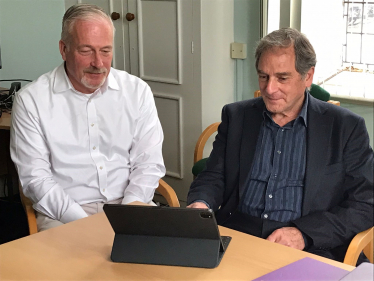 Richard Fuller and Richard Sumray meeting at Bedford Hospital