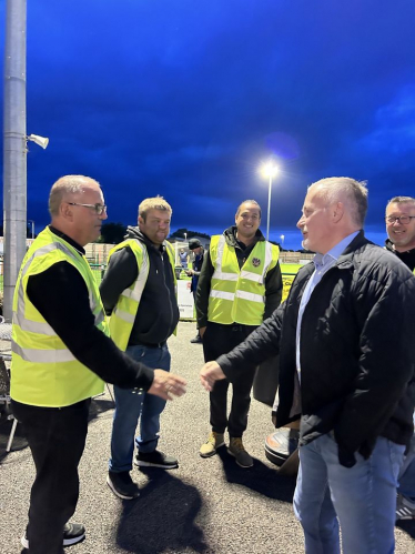 Richard meeting volunteers at Stotfold FC