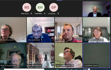 Screenshot of Teams meeting with Richard Fuller MP and parish councils re East Park Energy solar farm