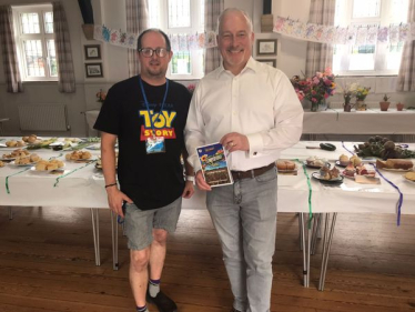 Richard with Tempsford Parish Council Chair, David Sutton, opening the Tempsford Village show 2024