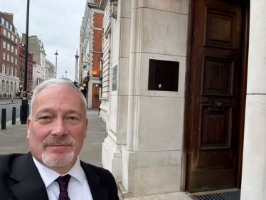 Richard outside the Department for Energy after the meeting with Minister Fahnbulleh