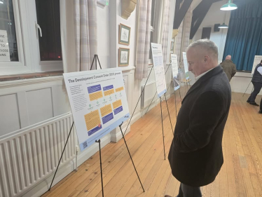 Richard Fuller at the East West Rail consultation event in Tempsford