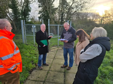 Richard Fuller MP at Milton Ernest Pumping Station with Anglian Water and Parish Councillors