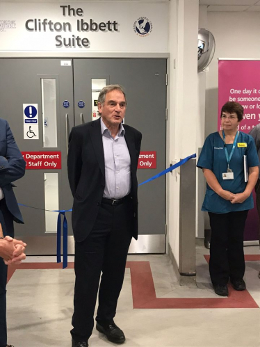 Richard Sumray, Chair of Beds NHS Hospitals outside Clifton Ibbett Suite