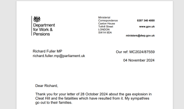 Image of DWP reply