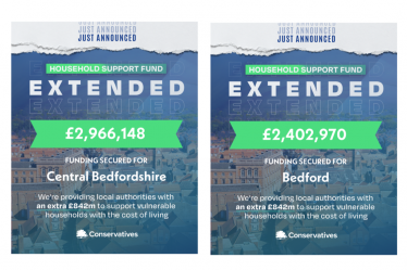 Household support fund figures for 2023-2024 for Central Bedfordshire and Bedford Borough Council